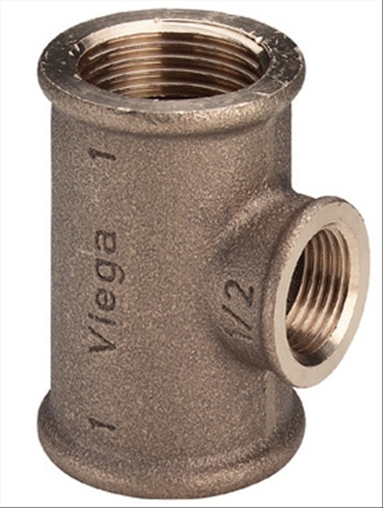 Viega koper geel T-stuk 3/8 FFF