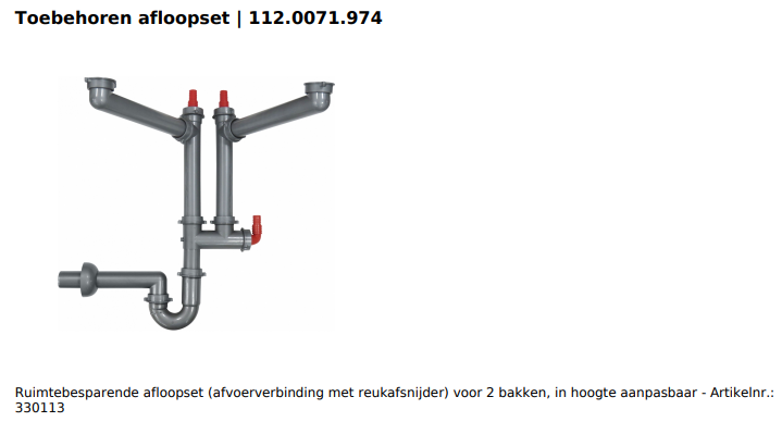 Franke Enkelvoudige Sifon 2 Bakken1 1/2" x 40mm 330113