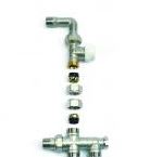 Begetube 3-wegset met bocht - thermostatisch - vloeraansluiting