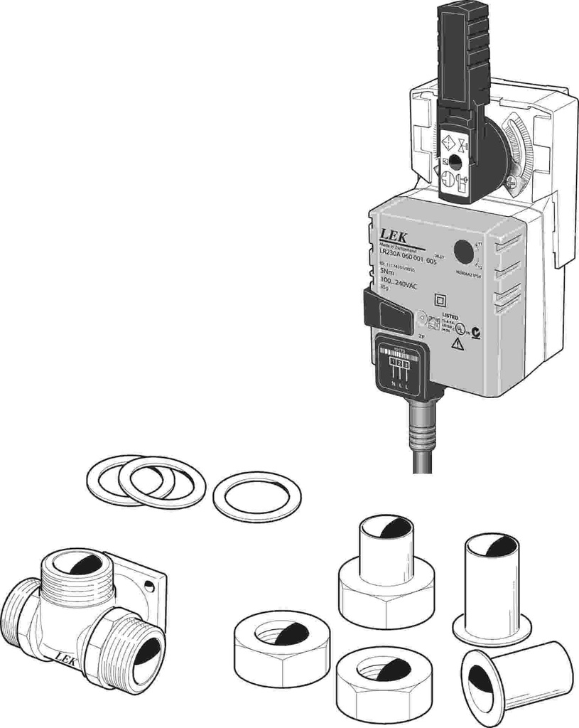 Nibe VCC 28 gemotoriseerde driewegkraan