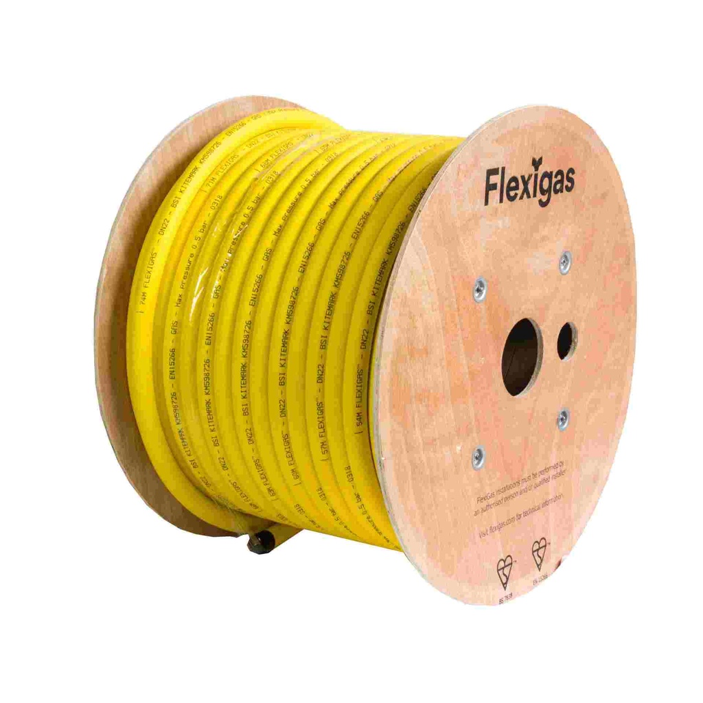 Flexigas DN28 Flexibele Gas Buis 75m - Haspel