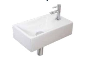 Alsan Alaska Pack handwasbak 40x23cm wit/chroom kraan links