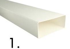 [60880] Nicoll ventilatie 220x90 platte leiding wit 1 meter