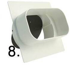 [60330] Nicoll ventilatie 150x80 adaptor rond/plat met terugslagklep