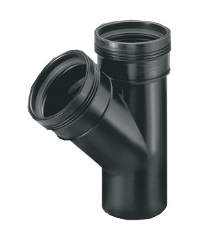 [3412107004] Wafix PP T-Stuk 45gr ZWART 75 2XM                      v24