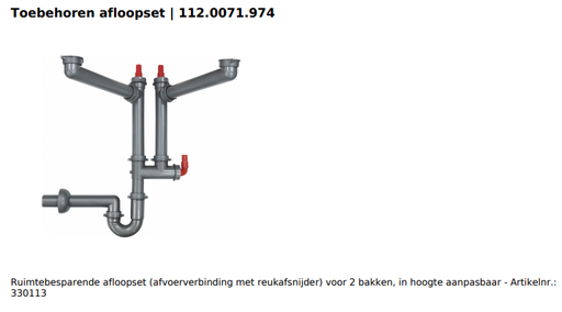 [112.0071.974] Franke Enkelvoudige Sifon 2 Bakken1 1/2" x 40mm 330113