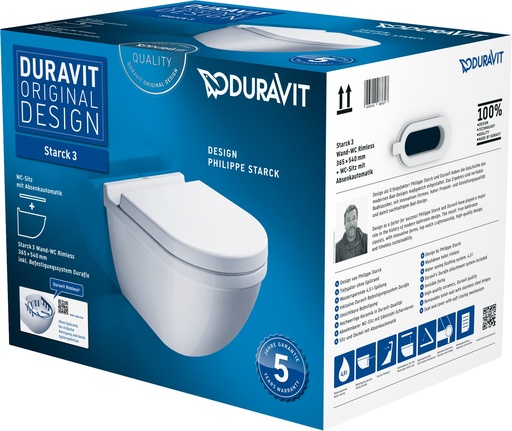 [45270900A1] Duravit PACK Starck III Wand-WC Rimless+zitting Softclose