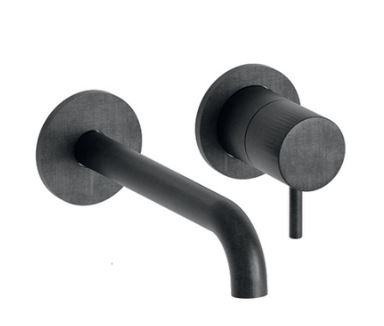 [TV25975] Cristina TricVerde afw.wastafelmengkr. geborst. zwart chroom