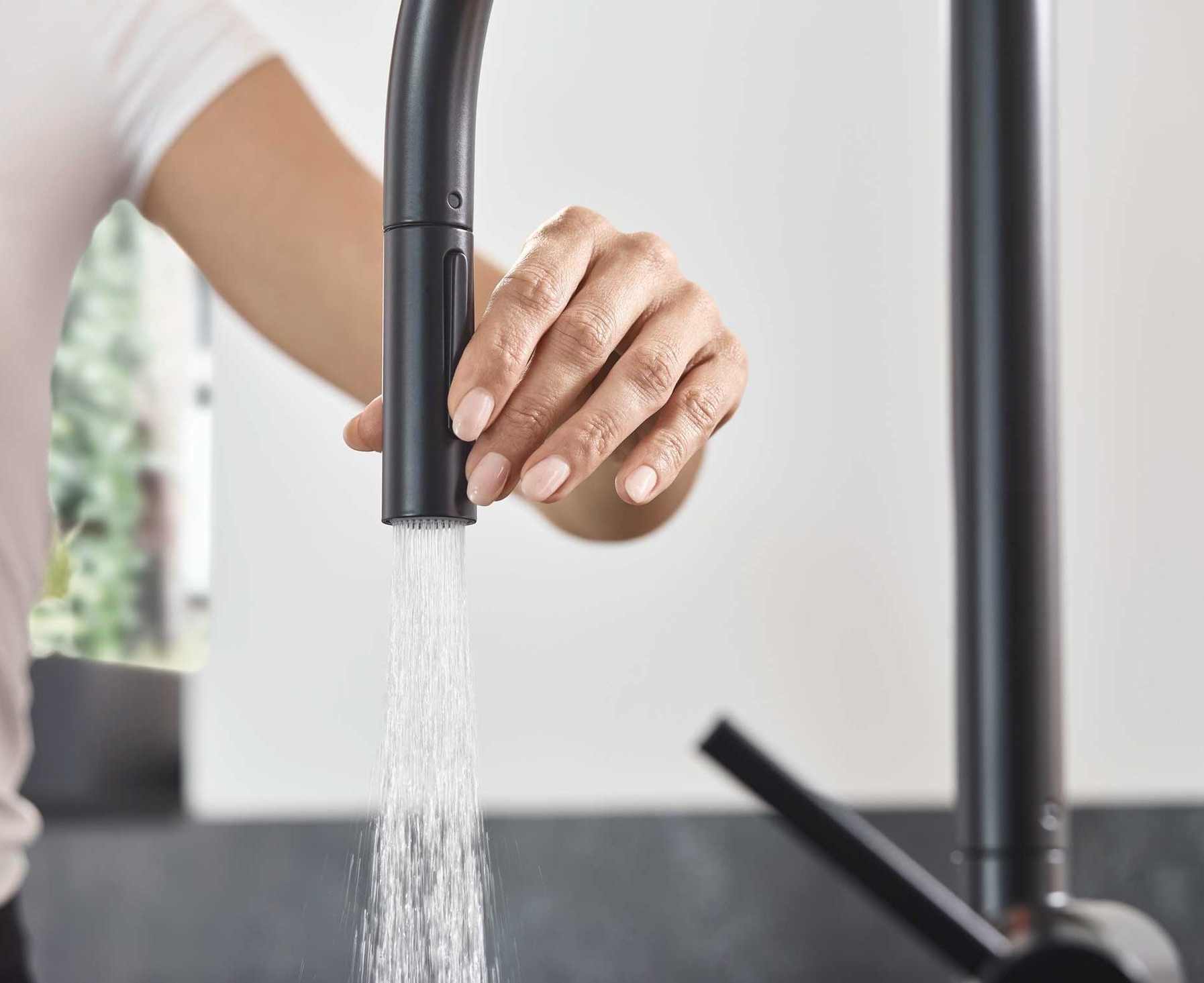 Hansgrohe keuken zwarte keukenkraan