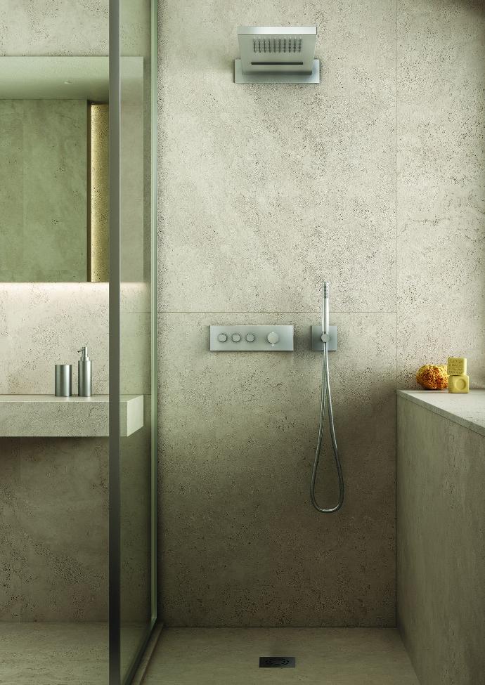 Cristina Rubinetterie inbouw douche inox met regendouche en waterval , handdouche op houder
