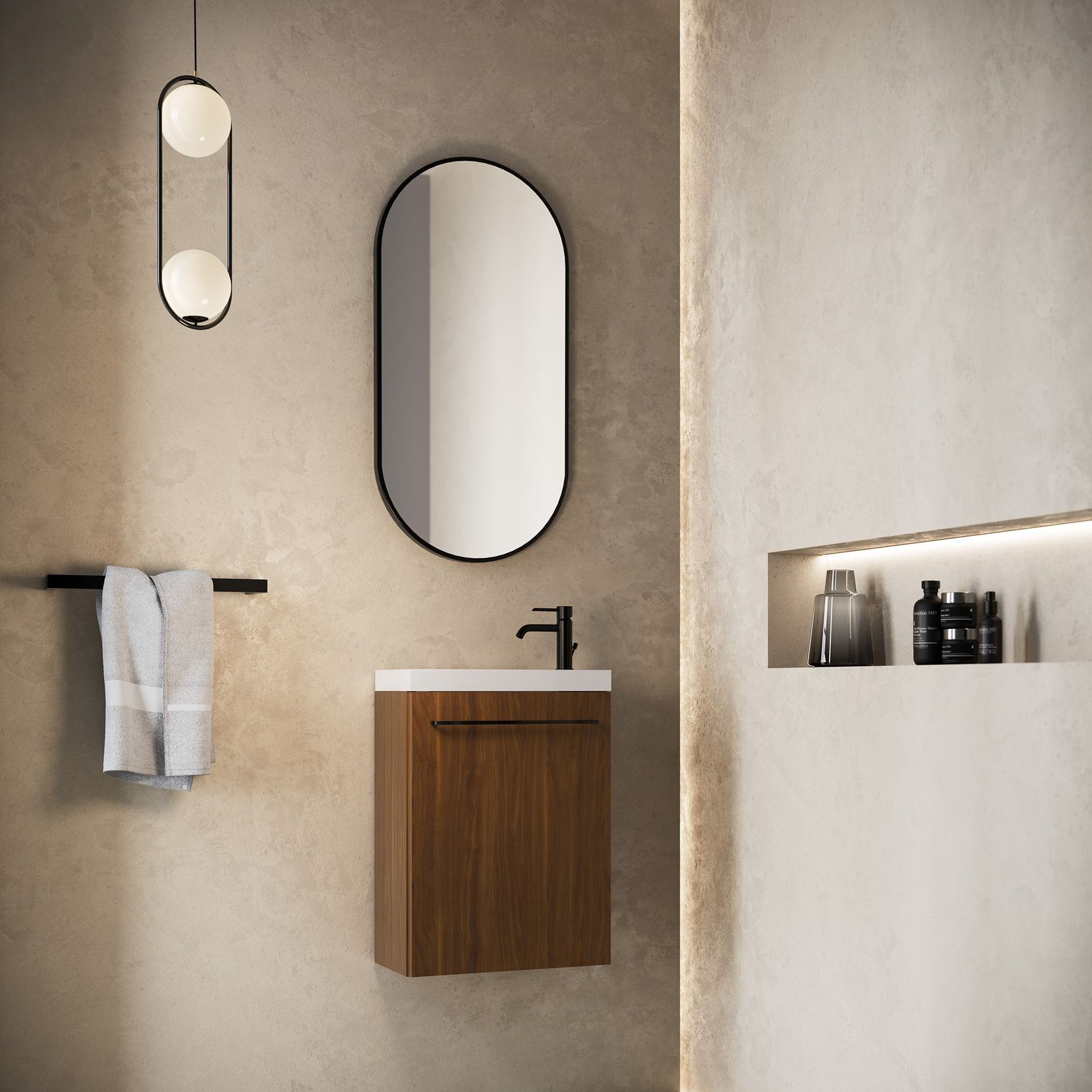 handwastafelmeubeltoilet licht bruin