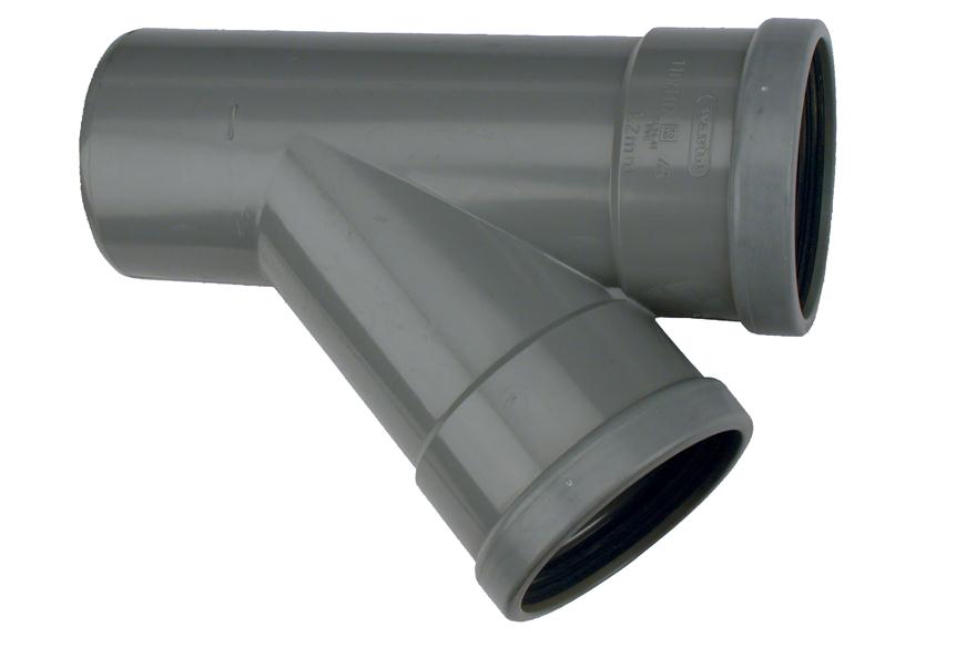 Wavin riolering BENOR T-stuk 45gr125mm 2XM