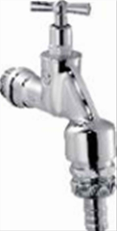 Schlosser dubbeldienstkraan 1/2" mat chroom belgaqua ha gekeurd