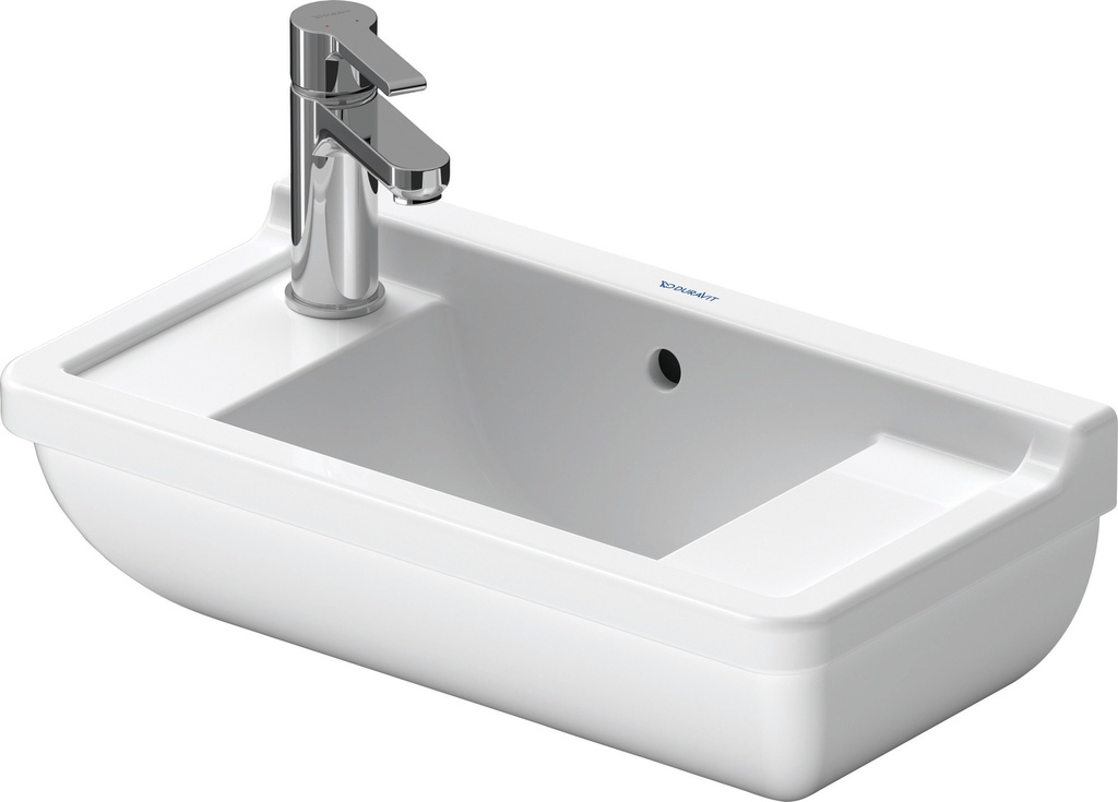 Duravit Starck 3 Fonteintje 500 mm Wit Hoogglans, kraanvlak, aantal kraangaten per wasplaats: 0, overloop 