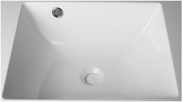 Sleurs Tablet COTTAGE b120 d50 h2.5 GLANZEND + waskom L/R, met K, met OV