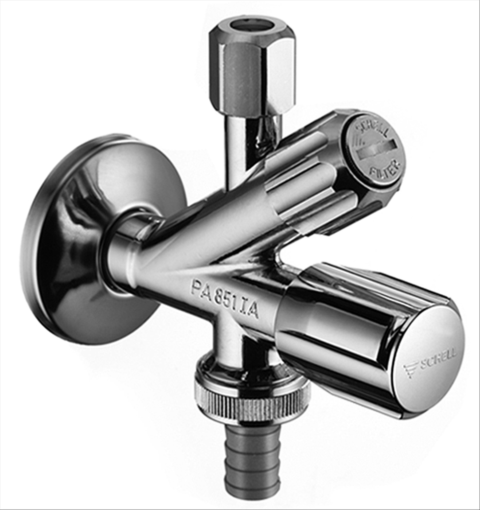 Schell stopkr.1/2x10mm met aansluiting afwasmachine+FILTER