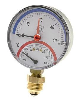 Watts Mano+therm.axiaal FR818-80mm0-120gr 0-4bar achter