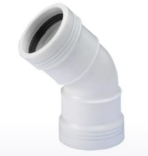 Wafix PP Bocht 45gr WIT 40 2XM                      v25