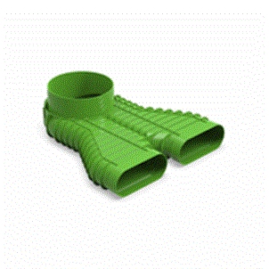 Ducoflex aansluitstuk stijgleidingrond D160-2 x ovaal