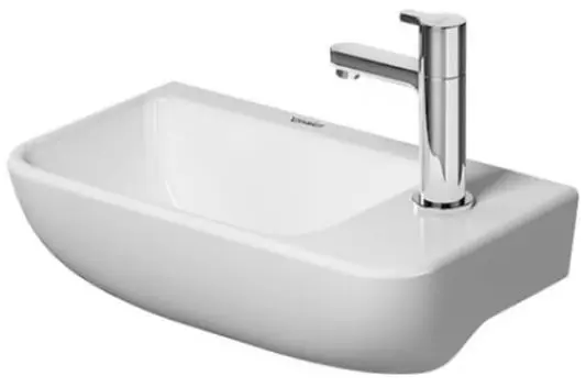 Duravit ME by Starck wastafel met sifon en kraan 400 mm Wit Hoogglans, kraanvlak, aantal kraangaten per wasplaats: 1 