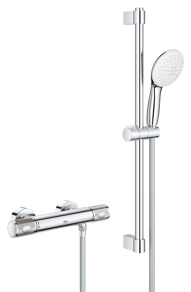 Grohe Grohterm 1000 Performance thermostatische douchekraan met glijstang 600 mm en handsproeier 2 straalsoorten 