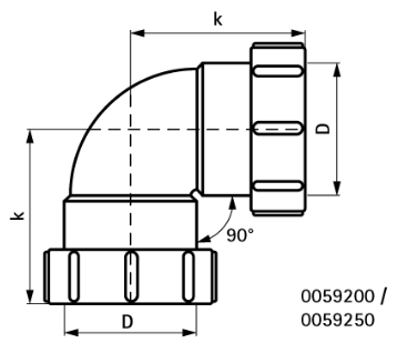 [0059250] Walraven McAlpine bocht 90gr 2 x klem 40mm