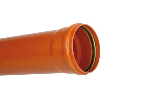 [1012312005] Wavin riolering BENOR gemoft buis 125x3.2 roodbruin PRIJS/M