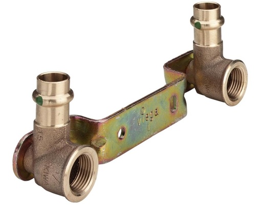 [295462] Viega Profipress muurplaatbeug.15x1/2F korte brons knieen