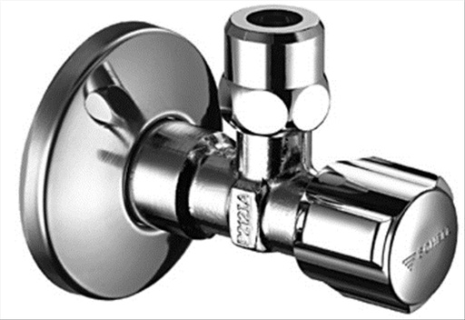 [049070695] Schell stopkraan met roset 1/2" chroom
