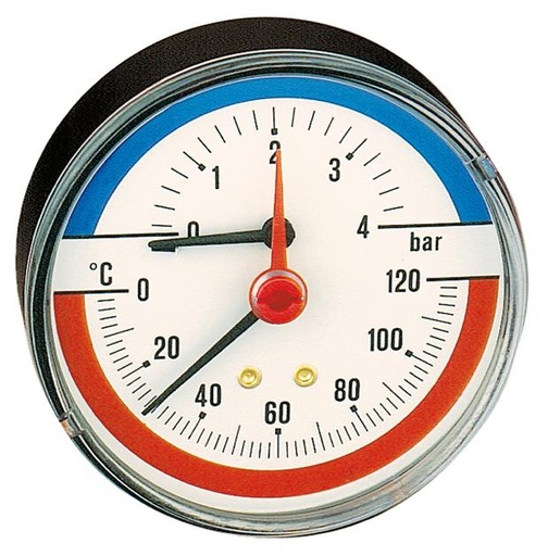 [557410] Caleffi manometer 0-10bar 1/4"achter