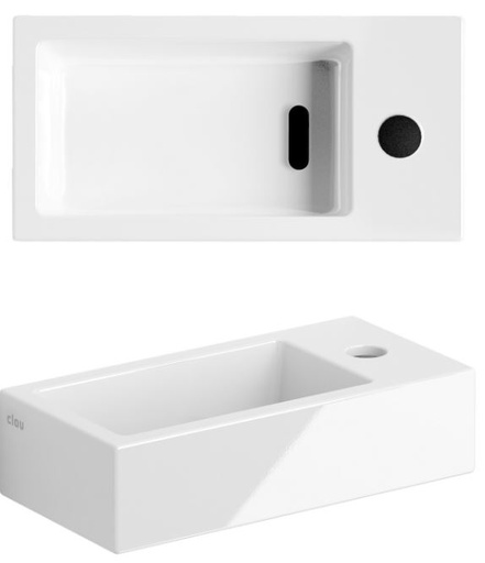 [CL/03.03030] Clou flush 3 fontein 36x18cm kraangat rechts glanzend wit