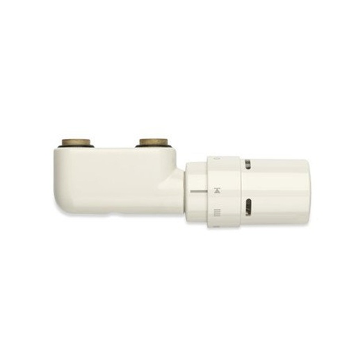 [118210300009016] Vasco ventielset met thermostaatkop - muuraansluiting - wit - aanvoer rechts