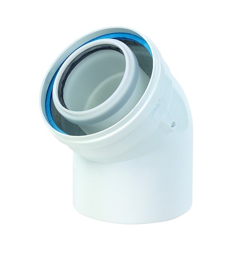 [703620] Ubbink Rolux rookgas 60-100 bocht 45gr PP/ALU