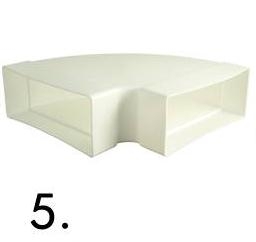 [60910] Nicoll ventilatie 220x90 bocht 90gr vr platte leiding vlak