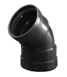 [3411204014] Wafix PP Bocht 45gr ZWART 40 2XM                      v25