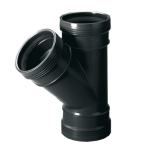 [3412207004] Wafix PP T-Stuk 45gr ZWART 75 3XM                      v24