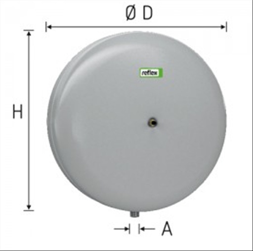 [8280100] Reflex C 12, grijs, expansievat butyl balg,cil.3 bar/1 bar