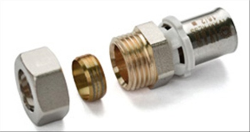 [408021218] Begetube Alpex rechte perskoppeling 16/2x15mm klem koper v40