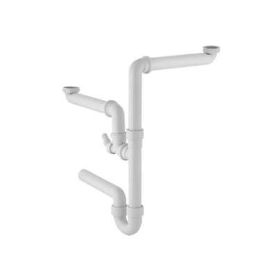 [152.886.11.1] Geberit buissifon voor spoeltafel met twee bakken 6/4"*40