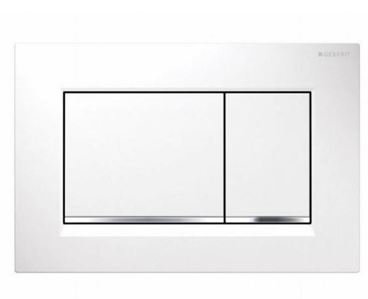[115.883.KJ.1] Geberit duwplaat Sigma30 wit/chroom - dubbele spoeling