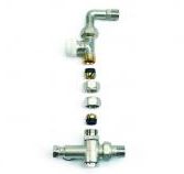 Begetube 3-wegset met bocht - thermostatisch - muuraansluiting