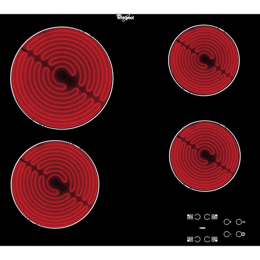 [AKT 8090/NE] Whirlpool vitrokeramische kookplaat 4zones, easytouch, 580mm