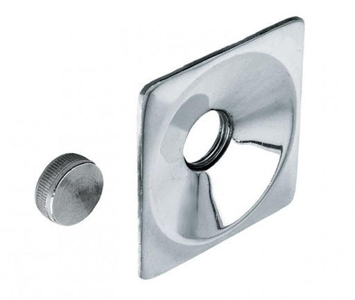 [97605] Bonfix Gevelplaat vierkant met stop - chroom