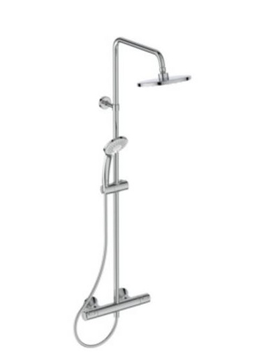 [A7208AA] Ideal Standard CeraTherm T25 Douchesysteem met CeraTherm T25, IdealRain handdouche Ø 100 mm 3F, 8 l/min, hoofddouche IdealRain Ø 200 mm, 12 l/min en IdealFlex 1500 mm Chroom