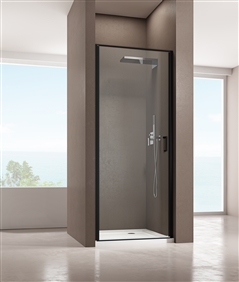 [401.003.000.099.101.109] Aquaconcept Alaska 401 draaideur 850/890 helder/mat zwart profiel