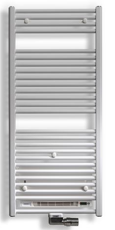 [392060195EL1400] Vasco Iris HD-EL-BL-A radiator met blower (1000W) B600 x H1954 - 1250W/230V - kleur RAL9005 Jet Black (structuur)